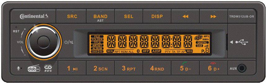 Bilstereo Radio/DAB/USB/BT 12V