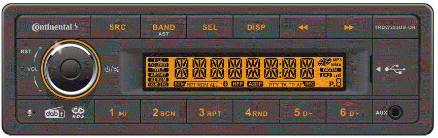 Bilstereo Radio/DAB/USB/BT 24V