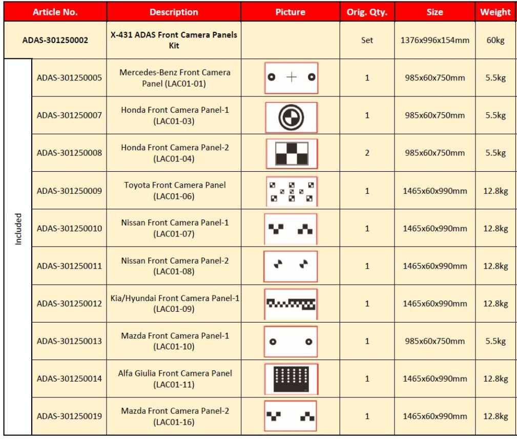 X-431 ADAS Front Kit