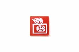 Symbolplatta rd, vit symbol