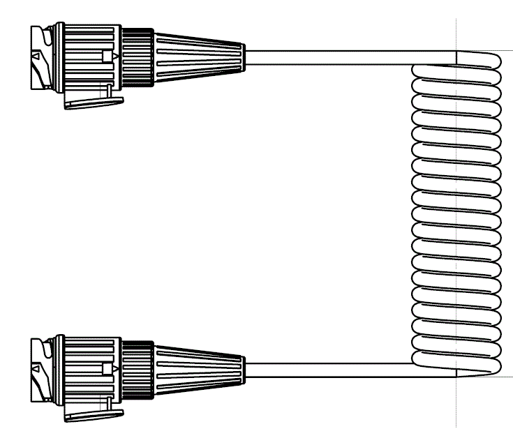 Spiralkabel 13(8)-polig 1,5 m