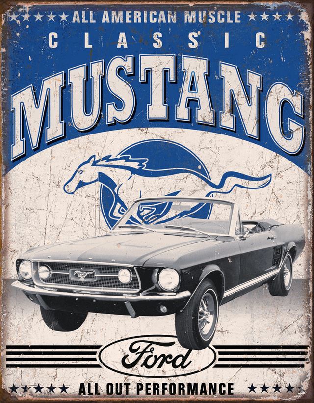 Pltskylt/Ford Mustang