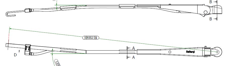 Torkararm 552 mm