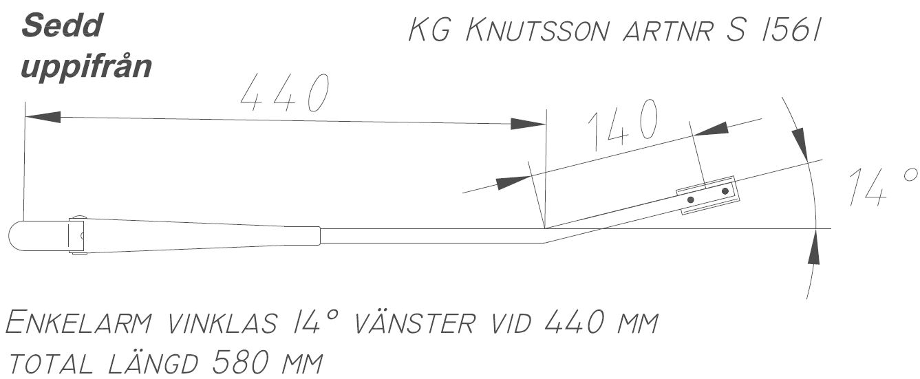 Torkararm 580 mm