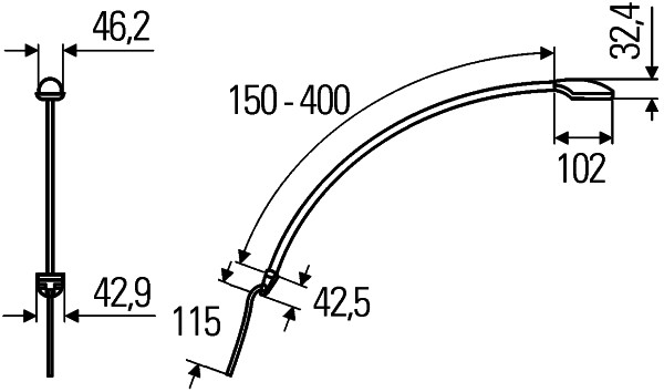 Lslampa 9-31V LED 15cm flexar