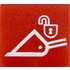 Symbolplatta rd, vit symbol